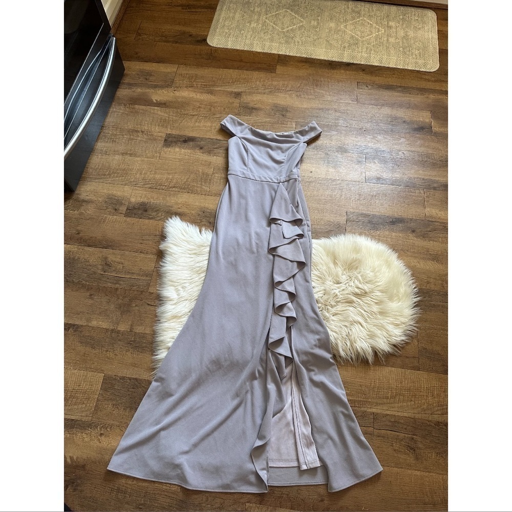 Lulu's Lavender Off-Shoulder Ruffle Maxi Dress - Picture 2 of 4